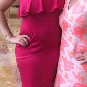 Shoshanna Pink Essie Midi Dress